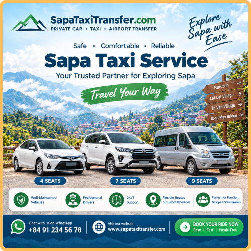 Book a private car in Sapa for convenient travel around the mountain town