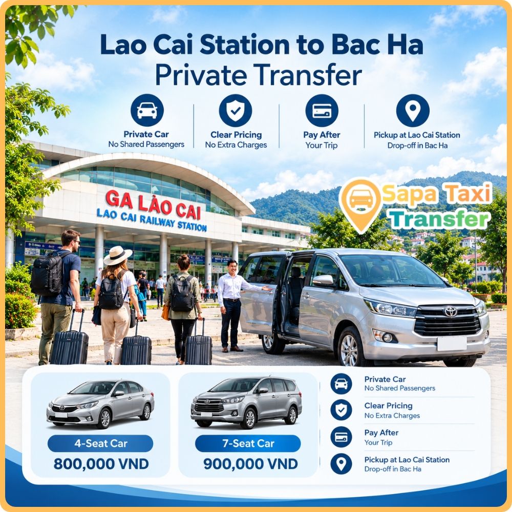 Lao Cai Station to Bac Ha private transfer