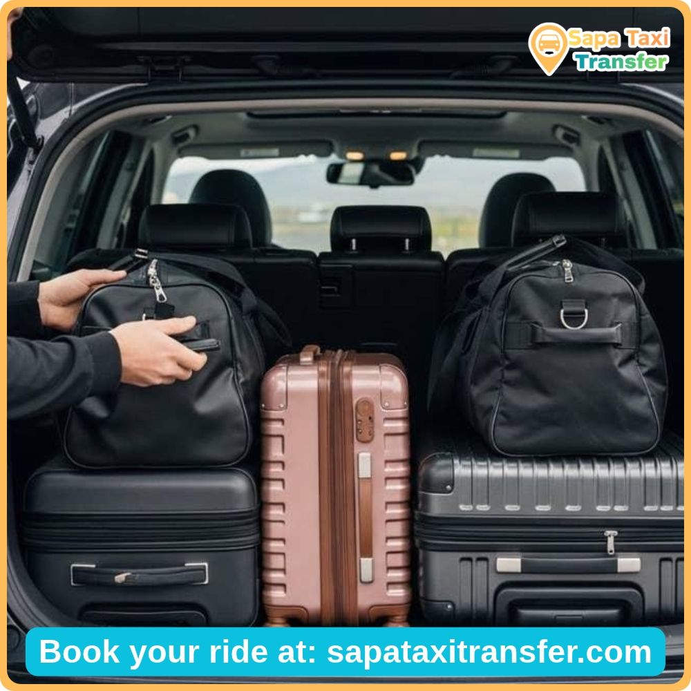Luggage space for a private car journey from Hanoi to Sapa