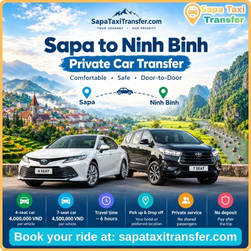 Private car transfer from Sapa to Ninh Binh