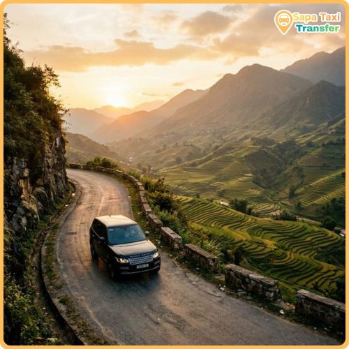 Sapa Travel Guide for First-Time Visitors 12 Private car travelling on a mountain road around Sapa Vietnam