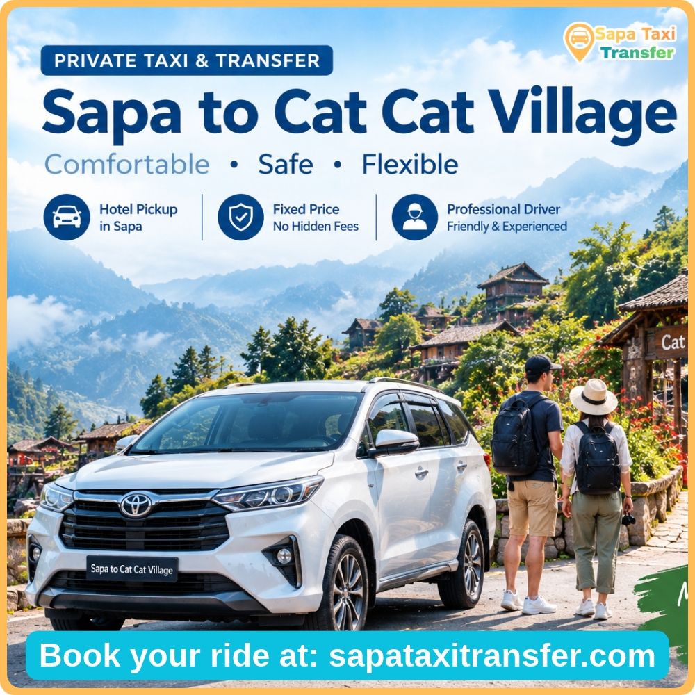 Sapa to Cat Cat Village private taxi transfer