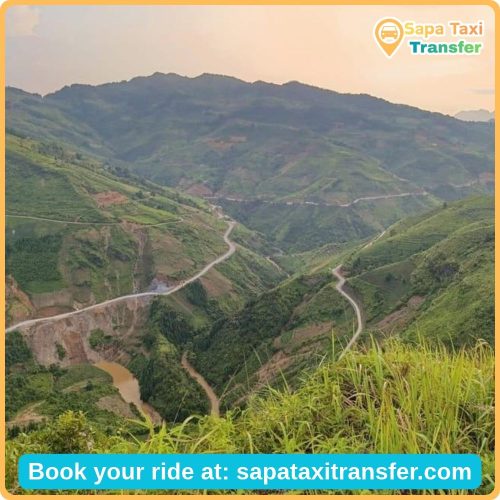Scenic mountain road near Bac Ha in northern Vietnam