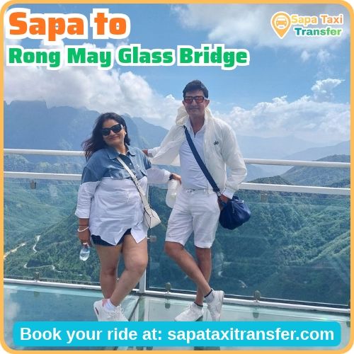 Visitors walking on the glass walkway at Rong May Glass Bridge
